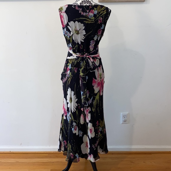 Talbots Vintage Floral Dress Pure Silk, Size 10 - Picture 7 of 14
